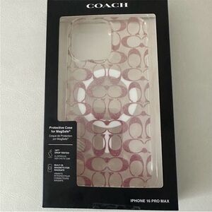 Coach Signature Pink iPhone 16 Pro Max Case